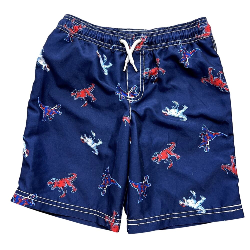Carter's Boy Navy Blue Dinosaur Swim Trunks Size 6
